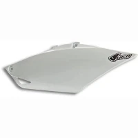 UFO КАРТИ ЗАД HONDA CRF 250R '14-'17, CRF 450R '13-'16 (1 ШТУКИ. ЛІВИЙ) ПІД ОДИНАРНИЙ ГЛУШНИК КОЛІР БІЛИЙ