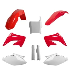 POLISPORT КОМПЛЕКТ ПЛАСТІКОВ (ПОВНИЙ KIT) HONDA CR 125 '04-'07; CR 250 '04-'07 W КОМПЛЕКТІ TABLICA ПЕРІД (8661900001) I КРИШКИ AMORTYZAROROW (8351700001) КОЛІР OEM ЧЕРВОНИЙ БІЛИЙ