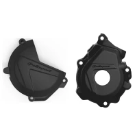 POLISPORT КОМПЛЕКТ ЗАХИСТ КРИШКИ (DEKLA) ГЕНЕРАТОР І ЗАХИСТ КРИШКИ КОМПЛЕКТА СЦЕПЛЕННЯ I КРИШКИ НАСОСО ВОДИ KTM SX-F/XC-F 250/350 '16-'22; HUSQVARNA FC 250/350 '16-'22 КОЛІР ЧОРНИЙ (8461400001+8460400001+8485200001)