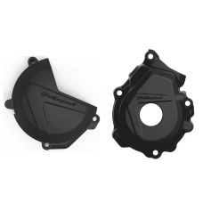 POLISPORT КОМПЛЕКТ ЗАХИСТ КРИШКИ (DEKLA) ГЕНЕРАТОР І ЗАХИСТ КРИШКИ КОМПЛЕКТА СЦЕПЛЕННЯ I КРИШКИ НАСОСО ВОДИ KTM SX-F/XC-F 250/350 '16-'22; HUSQVARNA FC 250/350 '16-'22 КОЛІР ЧОРНИЙ (8461400001+8460400001+8485200001)