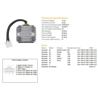 DZE РЕГУЛЯТОР НАПРУГИ KAWASAKI GPZ/KZ/Z 750/1000/1100 (SH532-12,ESR140)