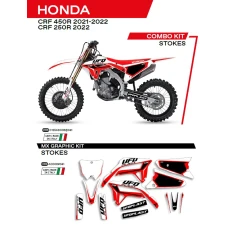 UFO КОМПЛЕКТ НАЛІПОК (OKLEIN) HONDA CRF 250R '22; CRF 450R '21-'22 STOKES КОЛІР БІЛИЙ