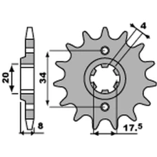PBR ЗІРОЧКА ПЕРІД 328 14 HONDA NSR 125R '93-'02, VT 125 C '99-'07, XL 125V VARADERO '01-'13 (JTF327.14) (LANC. 520) (27914JT)