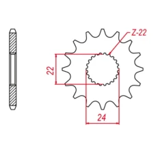 ПЕРЕДНЯ ЗІРКА GROSSKOPF CHT 406 16 APRILIA AFI/MX 125 '88-'07 (JTF394.16) (LANC. 520)