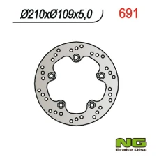 NG ДИСК ТОРМОЗНИЙ ЗАД SUZUKI AN 250 98-03, AN 400 98-02 (210X109X5) (5X10,5MM)