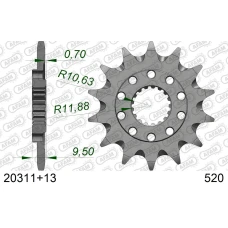 AFAM 2026/04 ШЕСТЕРНЯ ПЕРІД 342 13 HONDA CR 250 '88-'07, CRF 450 '02-'25, CRF 250R '22-'25, TRX 450/700 SAMOOCZYSZCZAJACA (JTF284.13SC) (LANC. 520)