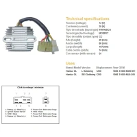 DZE РЕГУЛЯТОР НАПРУГИ HONDA GL1200 SEI 85-87 (ФОРСУНОК) (31600-MG9-951, 31600-ML8-305) (ESR570)