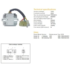 DZE РЕГУЛЯТОР НАПРУГИ HONDA GL1200 SEI 85-87 (ФОРСУНОК) (31600-MG9-951, 31600-ML8-305) (ESR570)