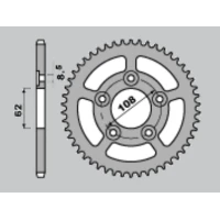 PBR ЗІРОЧКА ЗАД 714 48 APRILIA 125 RS SPORT PRO '93-'05, CAIVA MITO SORT PRO '92-'03 (ЛАНЦЮГ 415)