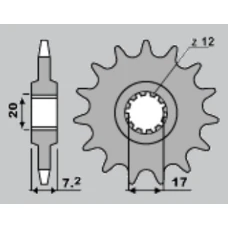 ЗАДНЯ ЗІРКА SIFAM 4461 48 YAMAHA DT 50R 97-03, MBK 50 X LIMIT '00-'04 (LANC. 420) (JTR1832.48)