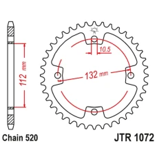 JT ЗІРОЧКА ЗАД 4485 38 (448538) KYMCO KXR, KXU, MAXXER, MXU 250/300 '02-'15 (LANC. 520)