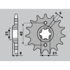 ПЕРЕДНЯ ЗІРКА JR CHT 575 14 YAMAHA XT 600 '83-'86 (-1) (JTF575.14)