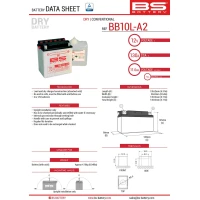 BS АКУМУЛЯТОР BB10L-A2 (YB10L-A2) 12V 11AH 136X91X146 OBSLUGOWY - ELEKTROLIT OSOBNO (160A) (4) UE2019/1148