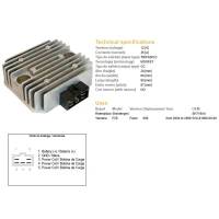 DZE РЕГУЛЯТОР НАПРУГИ YAMAHA FZ6 04-09, FZ6R 10-12, TDM850 93-01, R6 04-09 (ESR269) (5VX-81960-00-00)