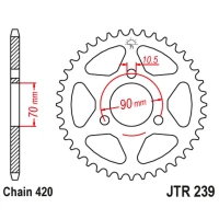 JT ЗІРОЧКА ЗАД 239 40 HONDA MTX 80R '83-'86, MBX 50 (23940JT) (LANC. 420)