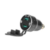 BIKETEC МОТОЦИКЛ ДВІЙНЕ РОЗ'ЄМ USB QC 3.0 - 36 W DIN QШВИДКА ЗАРЯДКА З ВОЛЬТМЕТРОМ BMW \/ TRIUMPH - зображення 1
