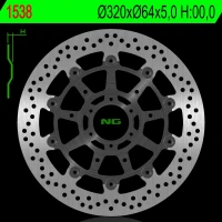 NG ДИСК ТОРМОЗНИЙ ПЕРІД BMW S 1000R/RR '13-'20, HP4 '12-'17, S100XR '17-'19 (320X64X5,0MM) (6X8,5MM) PLYWAJACA
