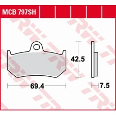 TRW LUCAS ZF КОЛОДКИ ДИСКОВІ ТОРМОЗНІ KH320 SINTER STREET MV AUGUSTA F4 BRUTALE/STRADA/SPR 750 '00-'05, F3 800RC/RR '16-, BRUTALE 910 '05-'09, F4 1000 '04-, BRUTALE 1090 '10-'17 ЗАД
