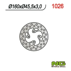 NG ДИСК ТОРМОЗНИЙ ЗАД KTM 65 SX '98-'20 (160MM) (160X45,5X3) (4X6,5MM)