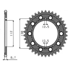 SUNSTAR ЗІРОЧКА ЗАД 4448 45 / 408 45 HONDA CBR 600F '91-'96, CBF 1000 '06-'10, CBR 1100 XX '97-'07 (SC35) (JTR1871.45) (JTR302.45) (LANC. 530)