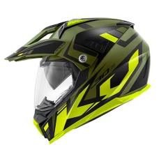 KAPPA ШОЛОМ KV30 EVO GRAYER DUAL ВИКЛЮЧЕНИЙ ROAD Z СТІКЛО I БЛЕНДА КОЛІР ЗЕЛЕНИЙ (ХАКІ) MAT/CZARNY/ZOLTY РОЗМІР S/56 ( УПРАВЛІННЯ ECE 22R06 )
