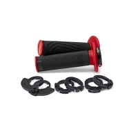 DOMINO ПЕРЕМИКАЧІ (GRIPY) ВИКЛЮЧЕНИЙ ROAD D-LOCK 2T / 4T (Z ADAPTERAMI ROLGAZU - KTM, HUSQVARNA, GASGAS, HONDA, KAWASAKI, SUZUKI, YAMAHA I ІНШІ) КОЛІР ЧОРНИЙ/ЧЕРВОНИЙ