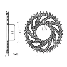 SUNSTAR ЗІРОЧКА ЗАД 795 39 SUZUKI GS 500 E/F 88-10 (JTR823.39) (LANC. 520) (79539JT)