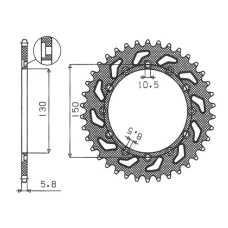 ЗАДНЯ ЗІРКА SUNSTAR 236 46 / 245 46 HONDA NX 650 95-01, YAMAHA XJ 6 09-15, YAMAHA WR 250R '08-'10 (JTR245/2.46) (JTR245/3.46) (LANC. 520) (24546JT)