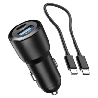BIKETEC УНІВЕРСАЛЬНА ЗАРЯДНИЙ ПРИСТРІЙ MOTOCYKLOWA/SAMOCHODOWA ПОДВІЙНА 60W USB-C PD, USB QC 3.0 - QUICK CHARGE DO ГНІЗДА ПРИКУРЮВАЧ (КАБЕЛЬ USB-C W КОМПЛЕКТІ) (EL)