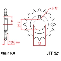 JT ЗІРОЧКА ПЕРІД 518 15 KAWASAKI Z 900 A4 '76', Z 1000 '77-80' (51815JT) (LANC. 630)