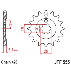 JT ЗІРОЧКА ПЕРІД 555 13 YAMAHA DT 80 LC1/LC2 '83-'95, TZR 80 '92-'95 (55513JT) (LANC. 428)
