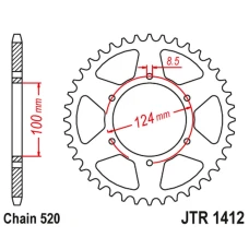ЗАДНЯ ЗІРКА JR 4466 37 KAWASAKI KXT 250 B1/B2 '86-87' (446637JT) (LANC.520)