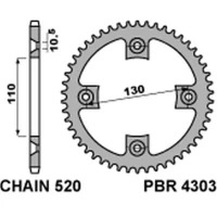 ЗАДНЯ ЗІРКА PBR 4303 39 C45 HONDA TRX 400 X 09 (JTR1350.39) (LANC. 520)