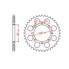 ЗАДНЯ ЗІРКА MTX PARTS 819 41 SUZUKI GZ 250 MARAUDER '99-'10, GN 250 '82-'99 (JTR819/2.41) (LANC. 520)