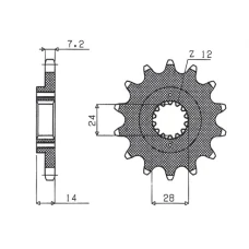 ПЕРЕДНЯ ЗІРКА SUNSTAR CHT 348 15 HONDA XRV 750 AFRICA TWIN '90-'03 (JTF314.15) (LANC. 525) (34815JT)