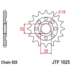 JT 2024/03 ЗІРОЧКА ПЕРІД 2354 15 ROYAL ENFIELD HIMALAYAN 411 '16-'22, SCRAM 411 '22-'23, CINTINENTAL / INTERCEPTOR 650 '19-'22 (235415JT) (LANC.525)