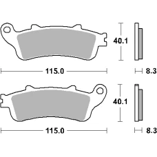 SBS КОЛОДКИ ДИСКОВІ ТОРМОЗНІ KH261 / KH281 STREET CERAMIC КОЛІР ЧОРНИЙ ПІДХОДИТЬ DO: HONDA CBR1000RR, GL1800, VFR800 ПЕРІД
