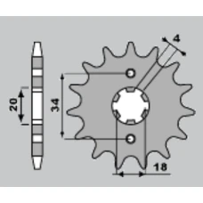 ПЕРЕДНЯ ЗІРКА PBR CHT 273 13 18NC HONDA XL 200R 81-83, XR 200R (LANC. 520) (JTF1256.13)