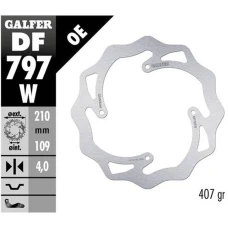 GALFER ДИСК ТОРМОЗНИЙ ЗАД KTM SX 85 '11-'20, SX 150 '15-'18, FREERIDE 250/350 '13-, FREERIDE E '12-, WAVE (210X106X4MM)
