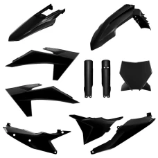 POLISPORT КОМПЛЕКТ ПЛАСТІКОВ (ПОВНИЙ KIT) KTM SX/SX-F/XC/XC-F '23-'24 W КОМПЛЕКТІ TABLICA ПЕРІД (8672000003) I КРИШКИ АМОТРТИЗАТОРІВ (8352500002) КОЛІР ЧОРНИЙ