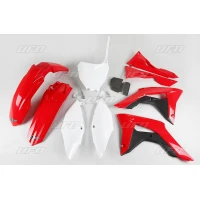 UFO КОМПЛЕКТ ПЛАСТІКОВ HONDA CRF 250R '18-'20, CRF 450R '17-'20 Z OSLONAMI ФІЛЬТРА ПОВІТРЯ КОЛІР OEM (CZERWONY/BIALY) (HO123E999)