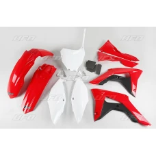 UFO КОМПЛЕКТ ПЛАСТІКОВ HONDA CRF 250R '18-'20, CRF 450R '17-'20 Z OSLONAMI ФІЛЬТРА ПОВІТРЯ КОЛІР OEM (CZERWONY/BIALY) (HO123E999)