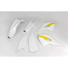 UFO КОМПЛЕКТ ПЛАСТІКОВ HUSQVARNA TE/FE 125/250/300/350/450 '15 КОЛІР OEM '15 (BIALY/ZOLTY) (HU615E999)