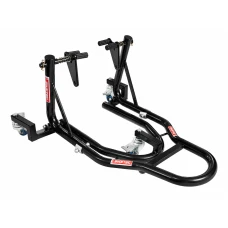 BIKETEC PRO ПІДІЙМАЧ / СТЕНДДЛЯ МОТОЦИКЛА ПІД ПЕРІД КОЛЕСО Z DODATKOWYMI KOLAMI (МОЖЛИВІСТЬ PRZESTAWIANIA МОТОЦИКЛА) КОЛЕСОR ЧОРНИЙ
