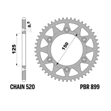 PBR 13/07 ШЕСТЕРНЯ ЗАД 899 50 C-LIGHT (LANC. 520) (MADE IN ITALY)