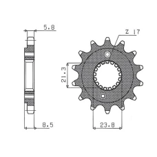ПЕРЕДНЯ ЗІРКА SUNSTAR CHT 2071 15 HONDA XR 400 '96-'05, TRX 400 (JTF1322.15) (LANC. 520) (207115JT)