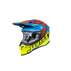 JUST1 ШОЛОМ J-39 THRUSTER FLUO YELLOW/RED/BLUE L
