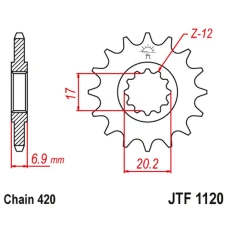 JT ЗІРОЧКА ПЕРІД 600M15 ДВИГУН AM6 (JTF1120,15) (LANC. 420)