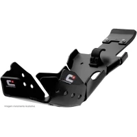 CROSSPRO ЗАХИСТ ДВИГУНА I СТІЙКИ ВАЖЕЛЯ (PRO-LINK) Z TWORZYWA DTC HARD ENDURO: HUSQVARNA FC 250/350 '14-15, FE 250/350 14-16, SXF250 '13-15 КОЛІР ЧОРНИЙ