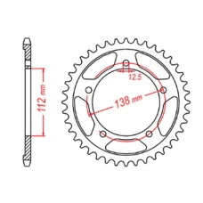 ЗАДНЯ ЗІРКА MTX PARTS 4350 44 HONDA VT 600C SHADOW '90-'07 (JTR1332.44) (LANC. 525)